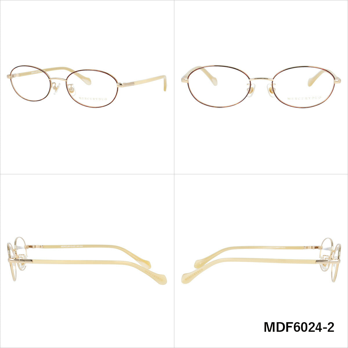 メガネ 眼鏡 度付き 度なし おしゃれ MERCURYDUO マーキュリーデュオ MDF6024 全4色 50サイズ オーバル型 レディース 女性 UVカット 紫外線 ブランド サングラス 伊達 ダテ｜老眼鏡・PCレンズ・カラーレンズ・遠近両用対応可能 ラッピング無料