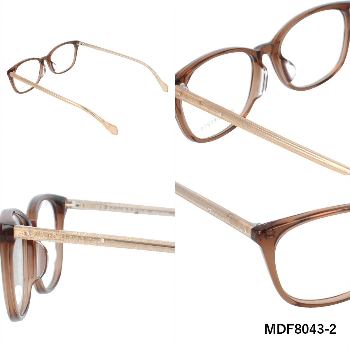 メガネ 眼鏡 度付き 度なし おしゃれ MERCURYDUO マーキュリーデュオ MDF8043 全4色 51サイズ ラインストーン ウェリントン型 レディース 女性 UVカット 紫外線 ブランド サングラス 伊達 ダテ｜老眼鏡・PCレンズ・カラーレンズ・遠近両用対応可能