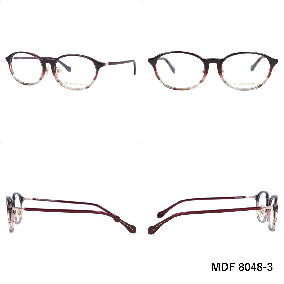 マーキュリーデュオ メガネフレーム 伊達メガネ MERCURYDUO MDF8048 全4カラー 53サイズ オーバル レディース 女性