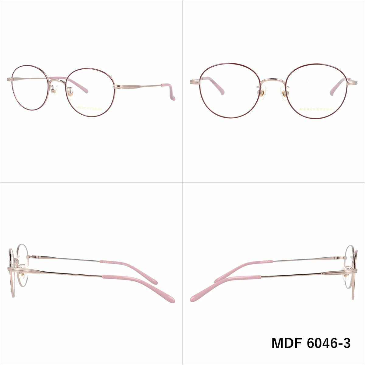 マーキュリーデュオ メガネフレーム 伊達メガネ アジアンフィット MERCURYDUO MDF 6046 49サイズ オーバル型 ユニセックス メンズ レディース