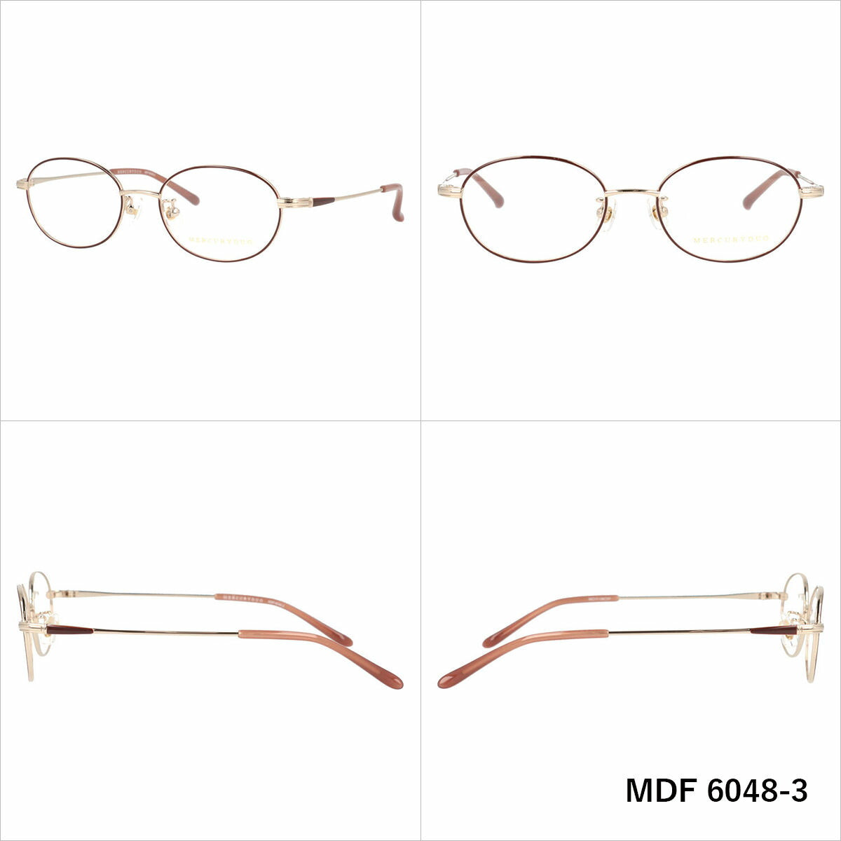 マーキュリーデュオ メガネフレーム 伊達メガネ アジアンフィット MERCURYDUO MDF 6048 50サイズ オーバル型 ユニセックス メンズ レディース