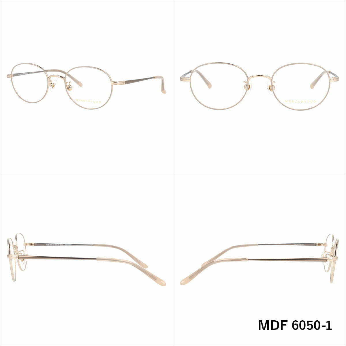 マーキュリーデュオ メガネフレーム 伊達メガネ アジアンフィット MERCURYDUO MDF 6050 49サイズ オーバル型 ユニセックス メンズ レディース