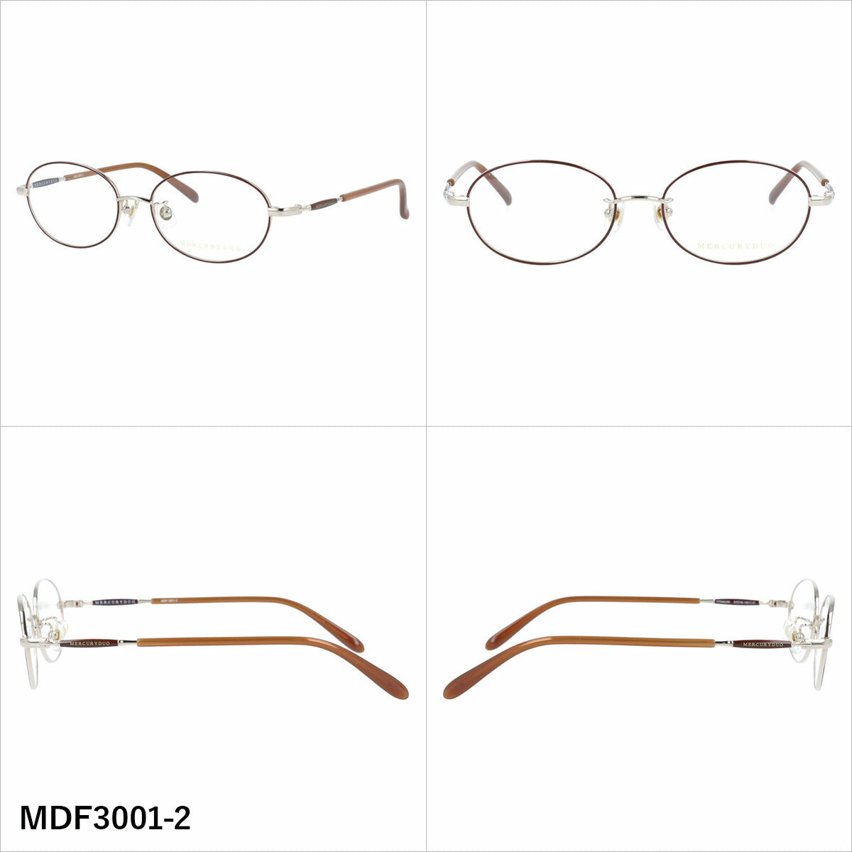 マーキュリーデュオ メガネフレーム 伊達メガネ アジアンフィット（フルフィット） 調整可能ノーズパッド（クリングス） MERCURYDUO MDF3001 51サイズ 全4カラー オーバル型 ユニセックス メンズ レディース