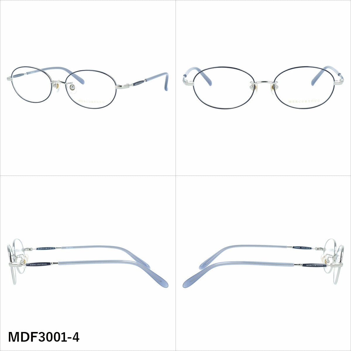 マーキュリーデュオ メガネフレーム 伊達メガネ アジアンフィット（フルフィット） 調整可能ノーズパッド（クリングス） MERCURYDUO MDF3001 51サイズ 全4カラー オーバル型 ユニセックス メンズ レディース
