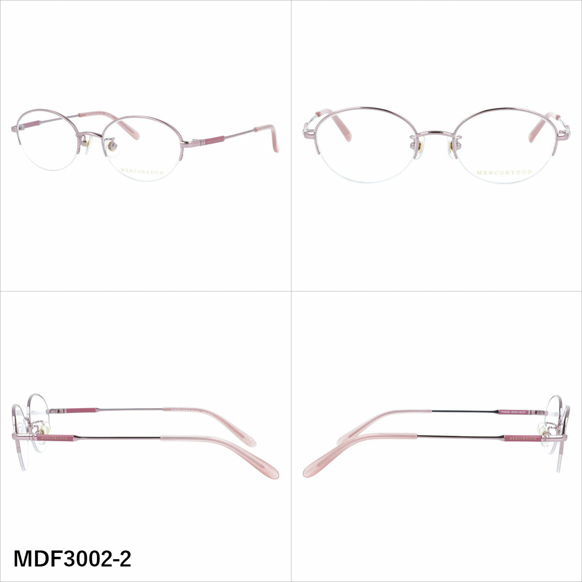 マーキュリーデュオ メガネフレーム 伊達メガネ アジアンフィット（フルフィット） 調整可能ノーズパッド（クリングス） MERCURYDUO MDF3002 49サイズ 全4カラー オーバル型 ユニセックス メンズ レディース