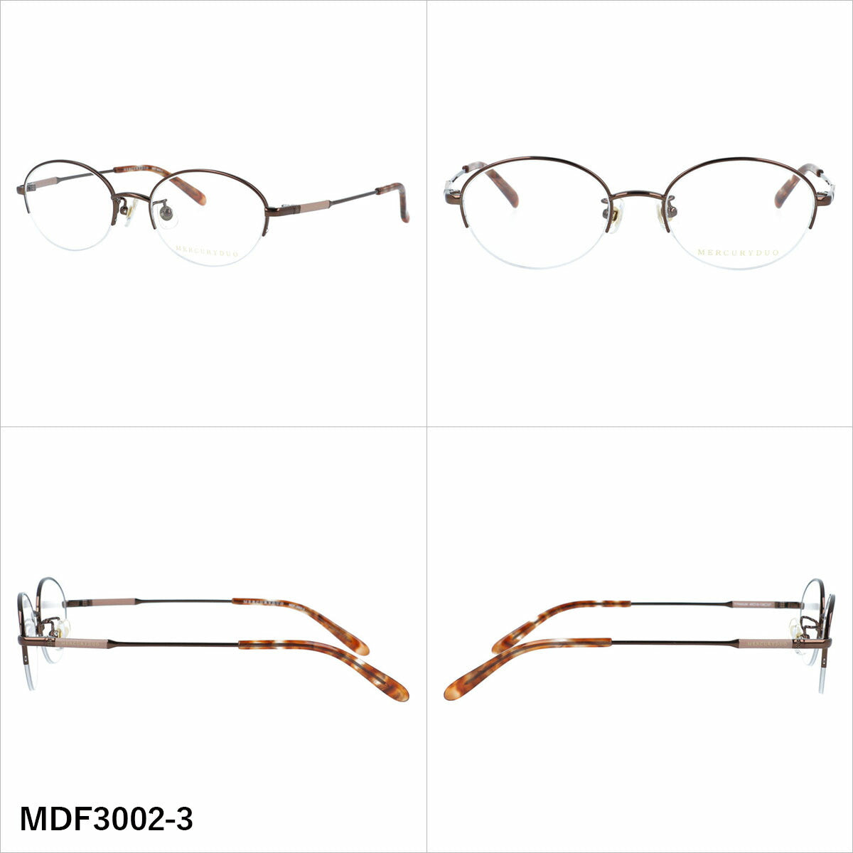 マーキュリーデュオ メガネフレーム 伊達メガネ アジアンフィット（フルフィット） 調整可能ノーズパッド（クリングス） MERCURYDUO MDF3002 49サイズ 全4カラー オーバル型 ユニセックス メンズ レディース