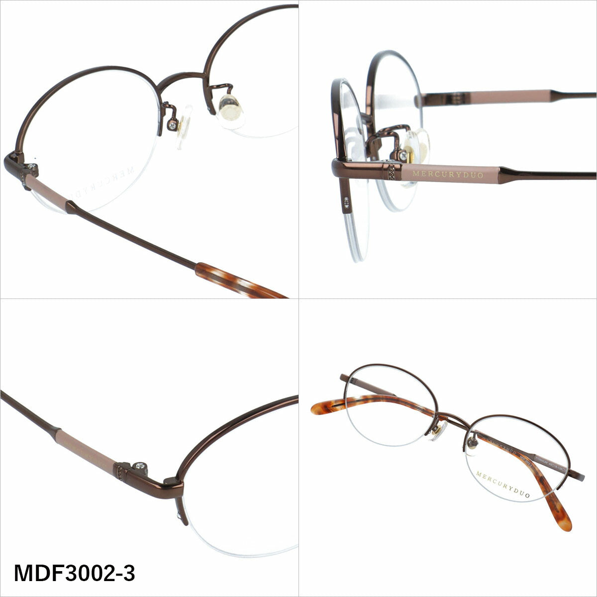 マーキュリーデュオ メガネフレーム 伊達メガネ アジアンフィット（フルフィット） 調整可能ノーズパッド（クリングス） MERCURYDUO MDF3002 49サイズ 全4カラー オーバル型 ユニセックス メンズ レディース