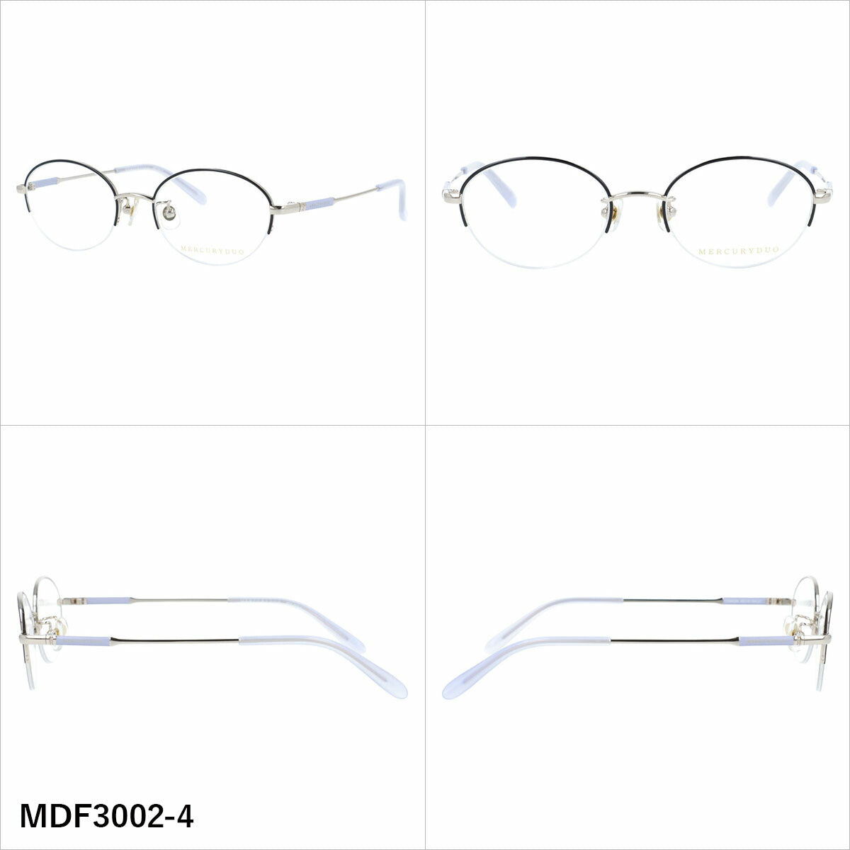 マーキュリーデュオ メガネフレーム 伊達メガネ アジアンフィット（フルフィット） 調整可能ノーズパッド（クリングス） MERCURYDUO MDF3002 49サイズ 全4カラー オーバル型 ユニセックス メンズ レディース