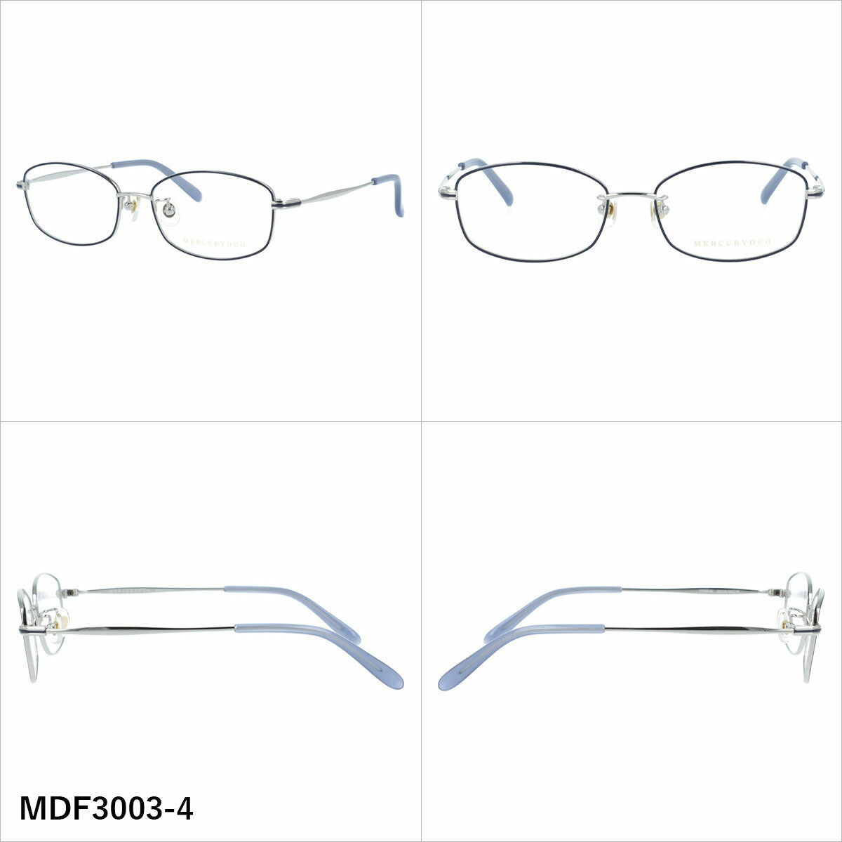 マーキュリーデュオ メガネフレーム 伊達メガネ アジアンフィット（フルフィット） 調整可能ノーズパッド（クリングス） MERCURYDUO MDF3003 52サイズ 全4カラー スクエア型 ユニセックス メンズ レディース