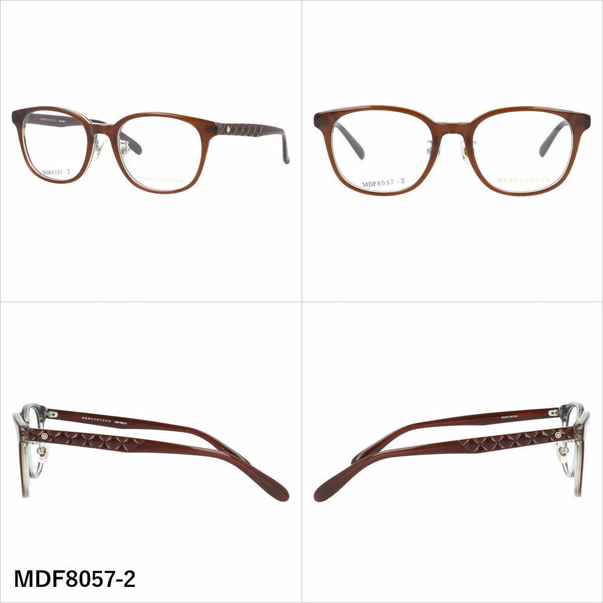 マーキュリーデュオ メガネフレーム 伊達メガネ アジアンフィット（フルフィット） 調整可能ノーズパッド（クリングス） MERCURYDUO MDF8057 51サイズ 全4カラー ウェリントン型 ユニセックス メンズ レディース