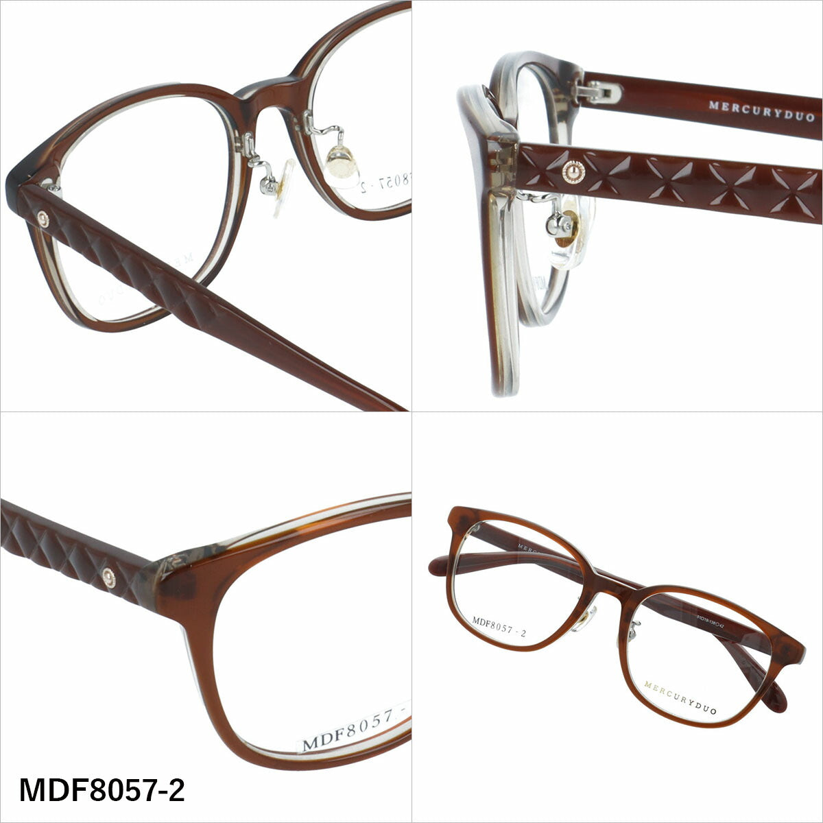 マーキュリーデュオ メガネフレーム 伊達メガネ アジアンフィット（フルフィット） 調整可能ノーズパッド（クリングス） MERCURYDUO MDF8057 51サイズ 全4カラー ウェリントン型 ユニセックス メンズ レディース