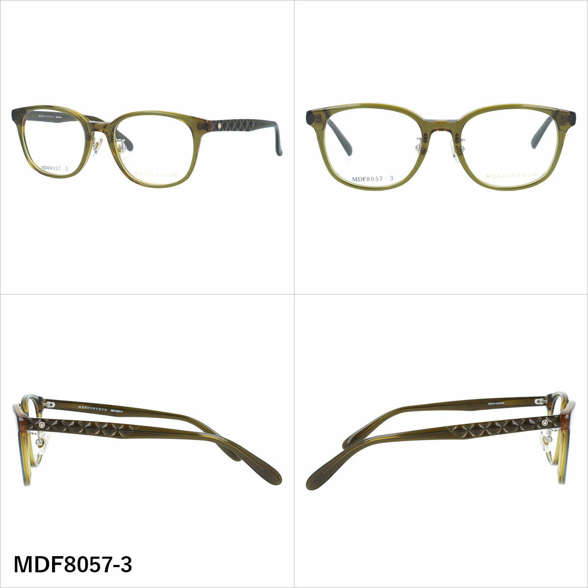 マーキュリーデュオ メガネフレーム 伊達メガネ アジアンフィット（フルフィット） 調整可能ノーズパッド（クリングス） MERCURYDUO MDF8057 51サイズ 全4カラー ウェリントン型 ユニセックス メンズ レディース