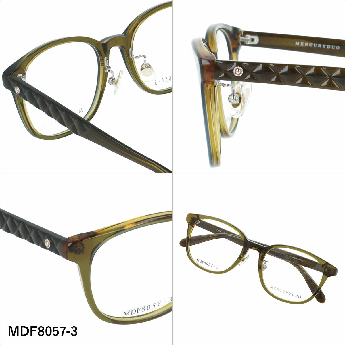 マーキュリーデュオ メガネフレーム 伊達メガネ アジアンフィット（フルフィット） 調整可能ノーズパッド（クリングス） MERCURYDUO MDF8057 51サイズ 全4カラー ウェリントン型 ユニセックス メンズ レディース