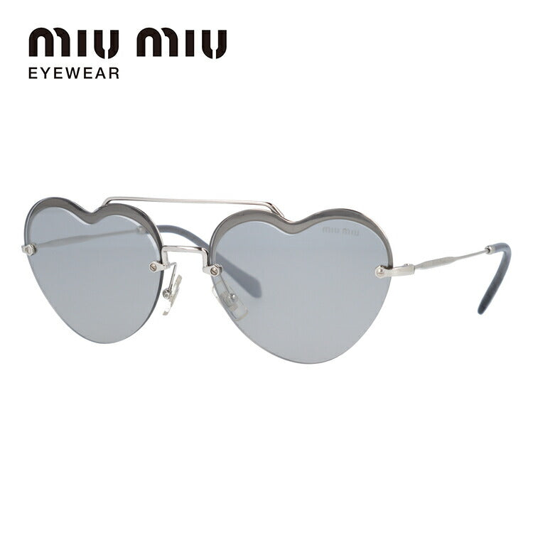 【国内正規品】ミュウミュウ サングラス ミラーレンズ miu miu MU62US 1BC1I2 58サイズ ラウンド ユニセックス メンズ レディース ハート ラッピング無料