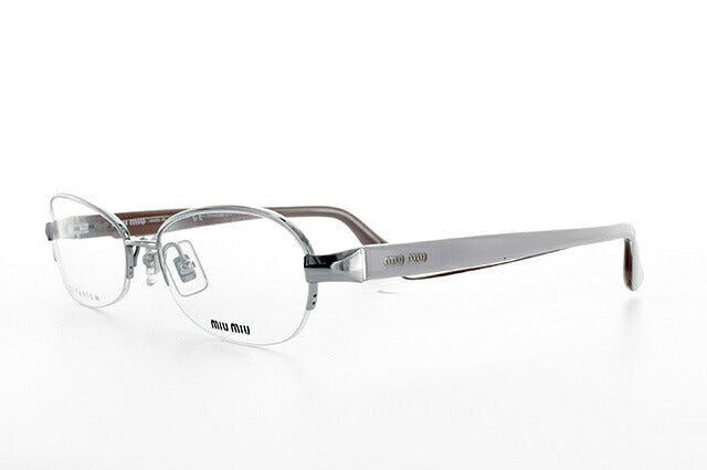 【訳あり】ミュウミュウ miu miu メガネ フレーム 眼鏡 度付き 度なし 伊達 MU55IV 1AP1O1 54 シルバー/パステル ピンク オーバル型 レディース 女性用 UVカット 紫外線対策 UV対策 おしゃれ ギフト ラッピング無料 【海外正規品】