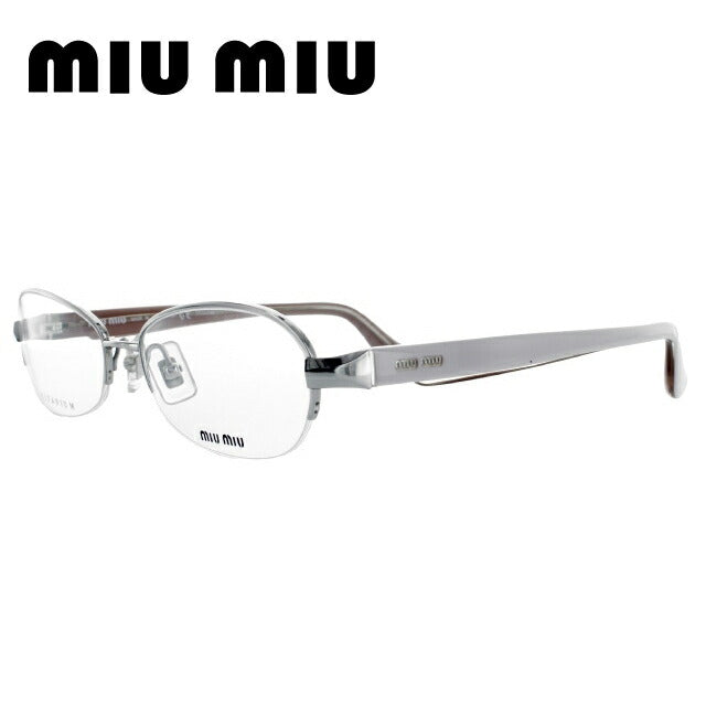 【訳あり】ミュウミュウ miu miu メガネ フレーム 眼鏡 度付き 度なし 伊達 MU55IV 1AP1O1 54 シルバー/パステル ピンク オーバル型 レディース 女性用 UVカット 紫外線対策 UV対策 おしゃれ ギフト ラッピング無料 【海外正規品】