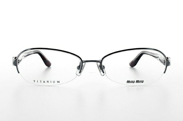 【国内正規品】ミュウミュウ miu miu メガネ フレーム 眼鏡 度付き 度なし 伊達 MU55IV 5AV1O1 54 シルバー/ レッド ハバナ オーバル型 レディース 女性用 UVカット 紫外線対策 UV対策 おしゃれ ギフト ラッピング無料