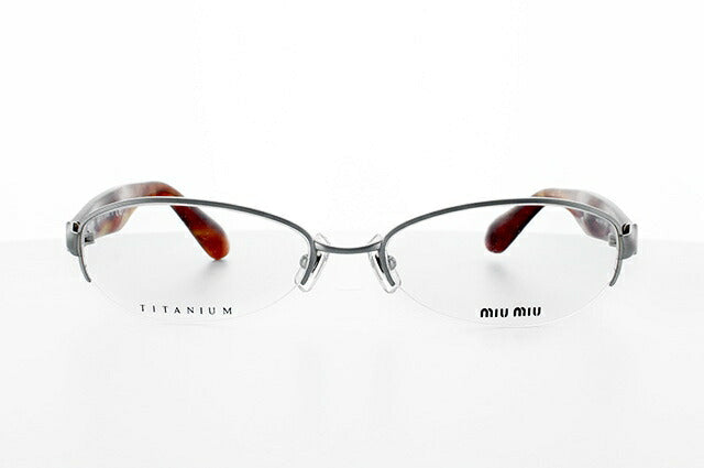【国内正規品】ミュウミュウ miu miu メガネ フレーム 眼鏡 度付き 度なし 伊達 MU57IV IAL1O1 54 シルバー/ハバナ オーバル型 レディース 女性用 UVカット 紫外線対策 UV対策 おしゃれ ギフト ラッピング無料
