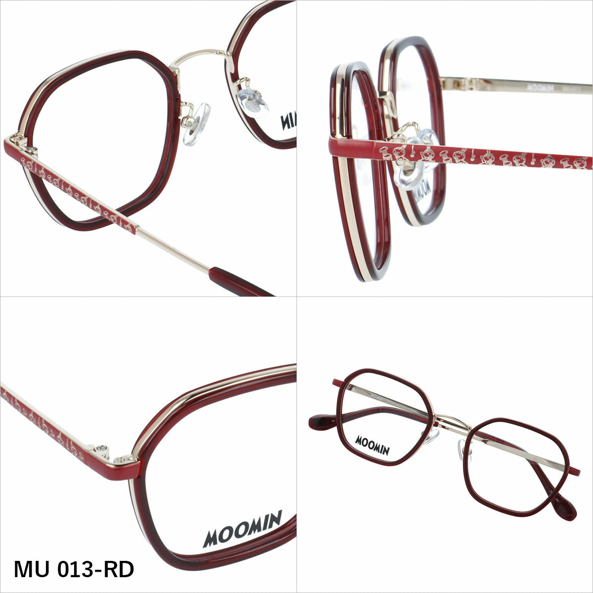 ムーミン メガネフレーム 伊達 アジアンフィット/フルフィット/調整可能ノーズパッド/クリングス MOOMIN MU 013 49サイズ 全3カラー ヘキサゴン型 ムーミントロール リトルミイ スナフキン ニョロニョロ ウェリントン 男女兼用 メンズ レディース