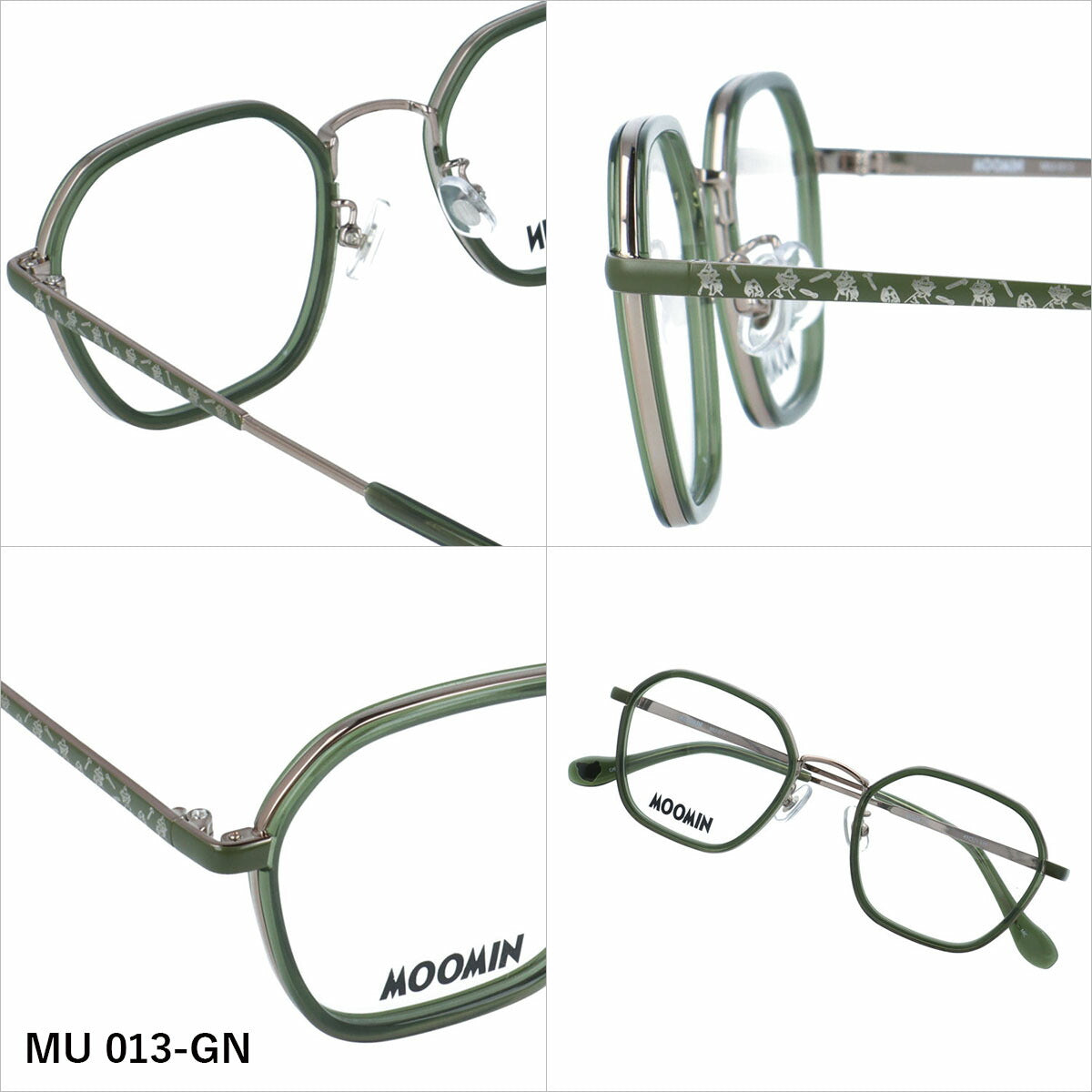 ムーミン メガネフレーム 伊達 アジアンフィット/フルフィット/調整可能ノーズパッド/クリングス MOOMIN MU 013 49サイズ 全3カラー ヘキサゴン型 ムーミントロール リトルミイ スナフキン ニョロニョロ ウェリントン 男女兼用 メンズ レディース