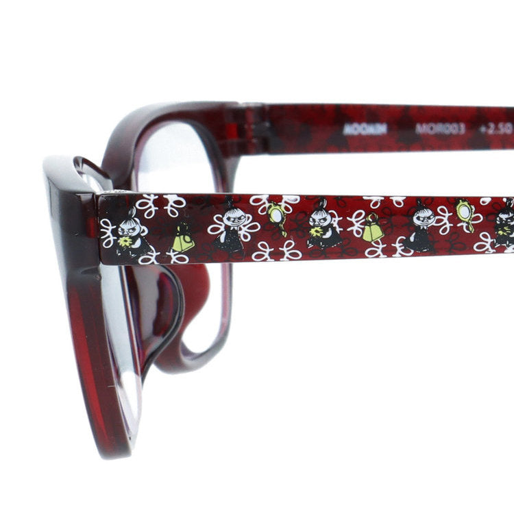 ムーミン 老眼鏡 アジアンフィット MOOMIN MOR 003 リトルミイ 54サイズ 度数：+1.50〜+3.00 スクエア型 軽量 首掛け オリジナルポーチ付き リーディンググラス シニア グラス ブルーライトカット PCメガネ ユニセックス メンズ レディース