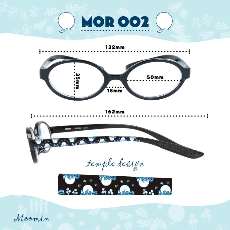 ムーミン 首掛け 老眼鏡 MOOMIN +1.50〜+3.00 リーディンググラス おしゃれ スナフキン リトルミイ ニョロニョロ ブルーライトカット スマホ レディース