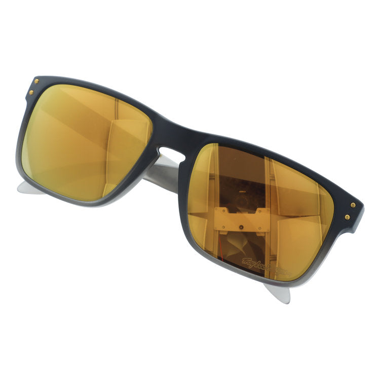 オークリー サングラス ホルブルック 偏光 プリズム ミラーレンズ ハイブリッジフィット OAKLEY HOLBROOK OO9102-AH55 57サイズ Troy Lee Designs トロイリーデザインズ スクエア型 レギュラーフィット 乱反射をカット ユニセックス メンズ レディース