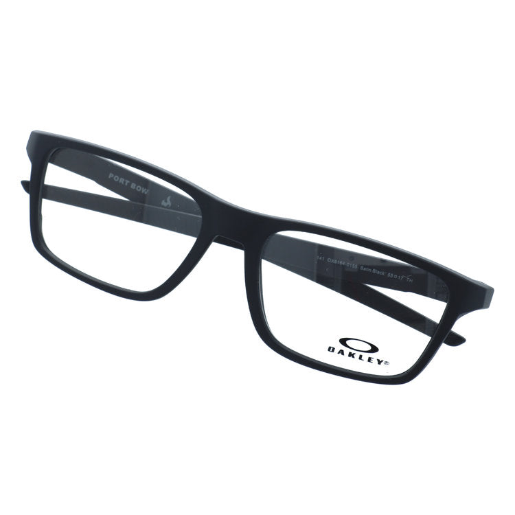 オークリー メガネフレーム ポートボウ 伊達メガネ レギュラーフィット OAKLEY PORT BOW OX8164-01 55サイズ スクエア型 ベヨネッタメガネ 黒縁 クロブチ ハイブリッジフィット ユニセックス メンズ レディース