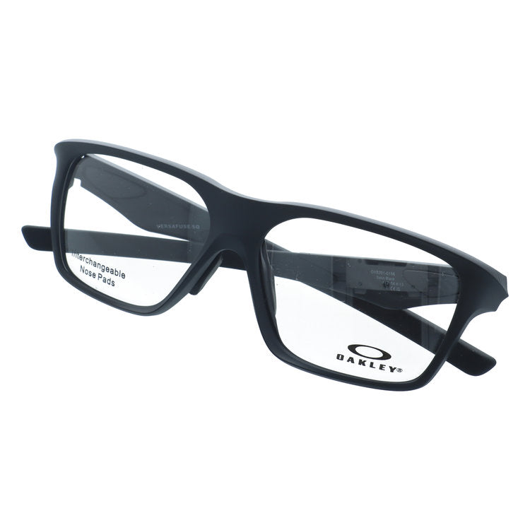 オークリー メガネフレーム ヴァーサフューズSQ 伊達メガネ ユニバーサルフィット OAKLEY VERSAFUSE SQ OX8201-0156 56サイズ スクエア型 交換パーツ付 ユニセックス メンズ レディース 黒縁 クロブチ