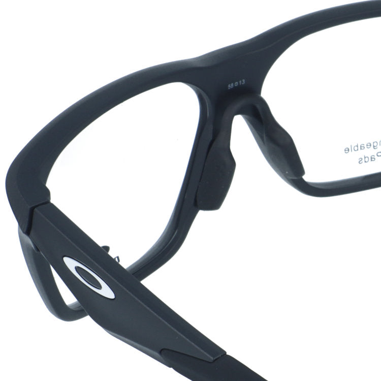 オークリー メガネフレーム ヴァーサフューズSQ 伊達メガネ ユニバーサルフィット OAKLEY VERSAFUSE SQ OX8201-0158 58サイズ スクエア型 交換パーツ付 ユニセックス メンズ レディース 大きめ 黒縁 クロブチ
