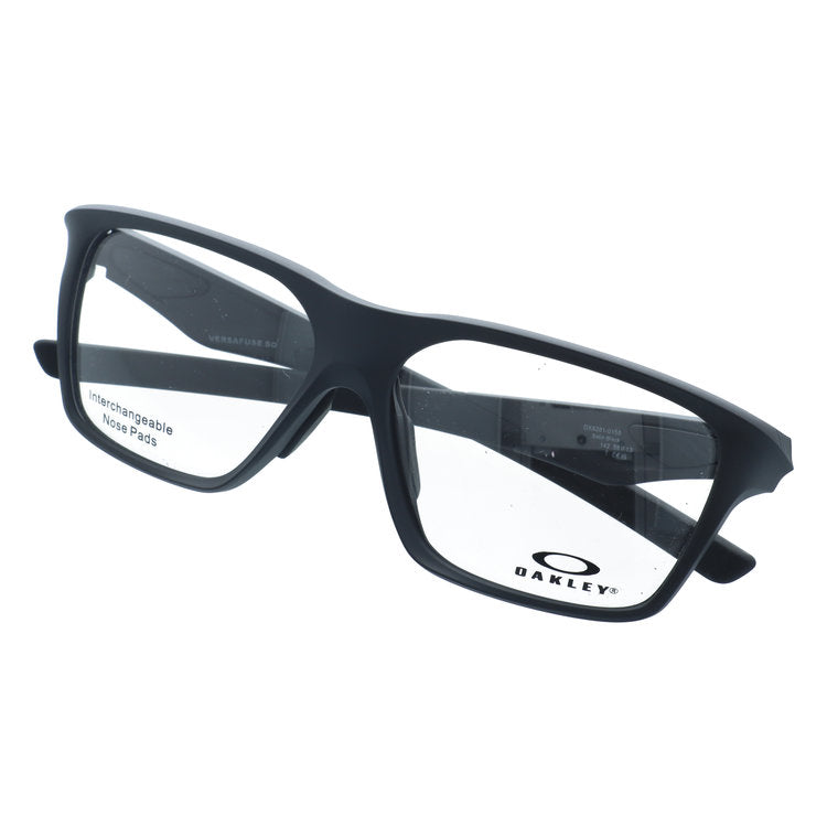 オークリー メガネフレーム ヴァーサフューズSQ 伊達メガネ ユニバーサルフィット OAKLEY VERSAFUSE SQ OX8201-0158 58サイズ スクエア型 交換パーツ付 ユニセックス メンズ レディース 大きめ 黒縁 クロブチ