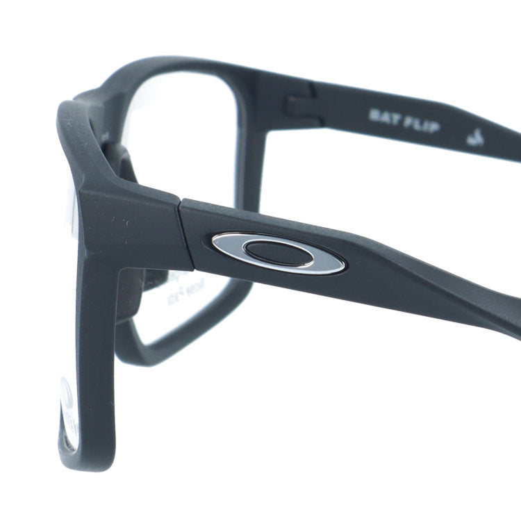 オークリー メガネフレーム バットフリップ 伊達メガネ ハイブリッジフィット（レギュラーフィット） OAKLEY BAT FLIP OX8183-0158 58サイズ スクエア型 交換用鼻パッド付き クロブチ 黒縁 ユニセックス メンズ レディース