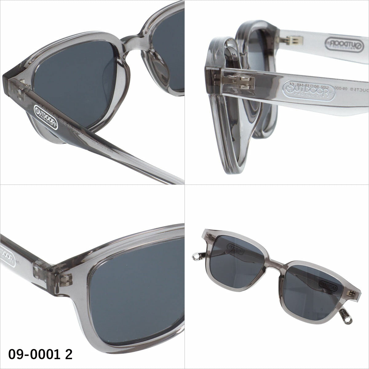 アウトドア サングラス 偏光サングラス アジアンフィット OUTDOOR 09-0001 50サイズ 全3カラー ウェリントン型 ストラップホルダーあり ストラップ付き ユニセックス メンズ レディース