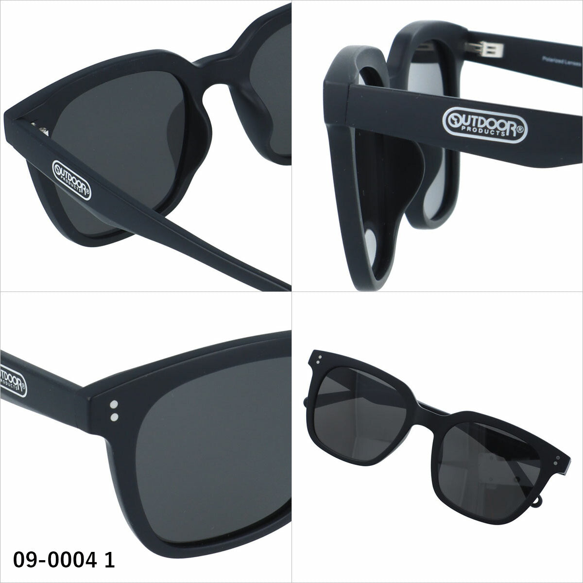 アウトドア サングラス 偏光サングラス アジアンフィット OUTDOOR 09-0004 54サイズ 全3カラー ウェリントン型 ストラップホルダーあり ストラップ付き ユニセックス メンズ レディース