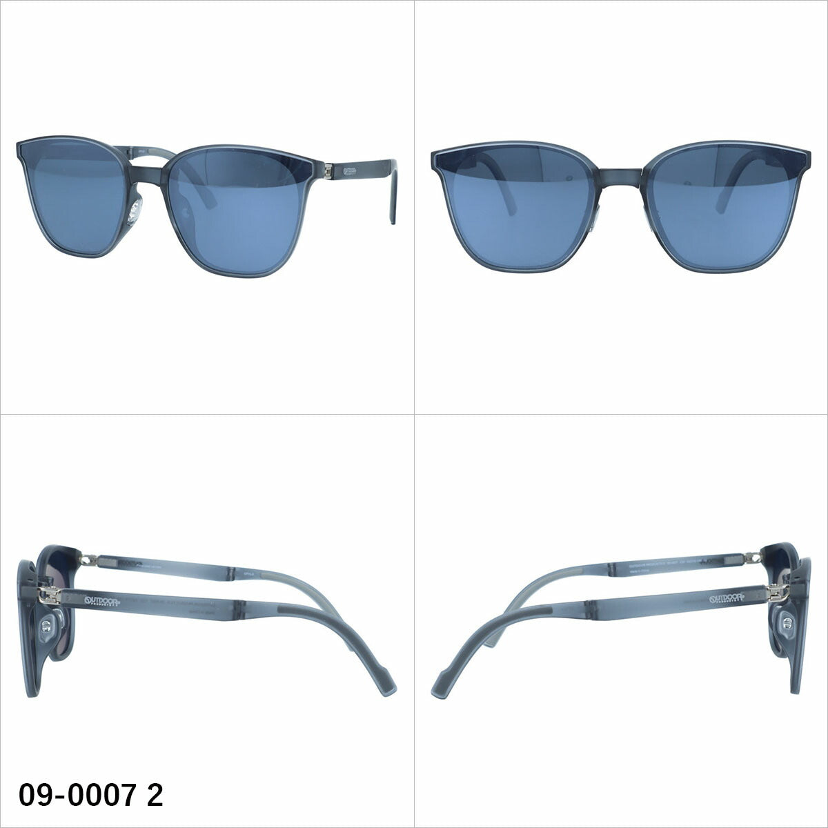 アウトドア サングラス 偏光サングラス アジアンフィット OUTDOOR 09-0007 62サイズ 全2カラー ウェリントン型 折りたたみモデル 折り畳み ケース付き コンパクト ユニセックス メンズ レディース