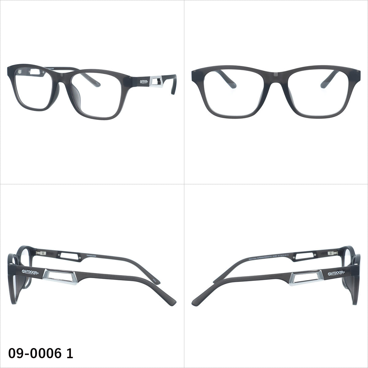 アウトドア メガネフレーム クリップオンサングラス 偏光レンズ アジアンフィット OUTDOOR 09-0006 52サイズ 全3カラー ウェリントン型 マグネット式でワンタッチ着脱 メンズライク ユニセックス メンズ レディース