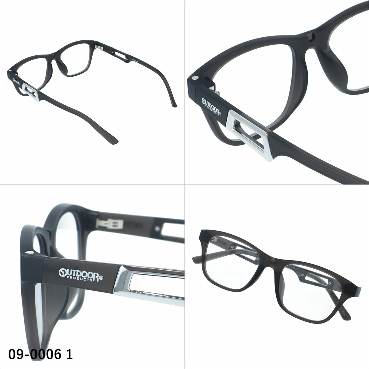アウトドア メガネフレーム クリップオンサングラス 偏光レンズ アジアンフィット OUTDOOR 09-0006 52サイズ 全3カラー ウェリントン型 マグネット式でワンタッチ着脱 メンズライク ユニセックス メンズ レディース