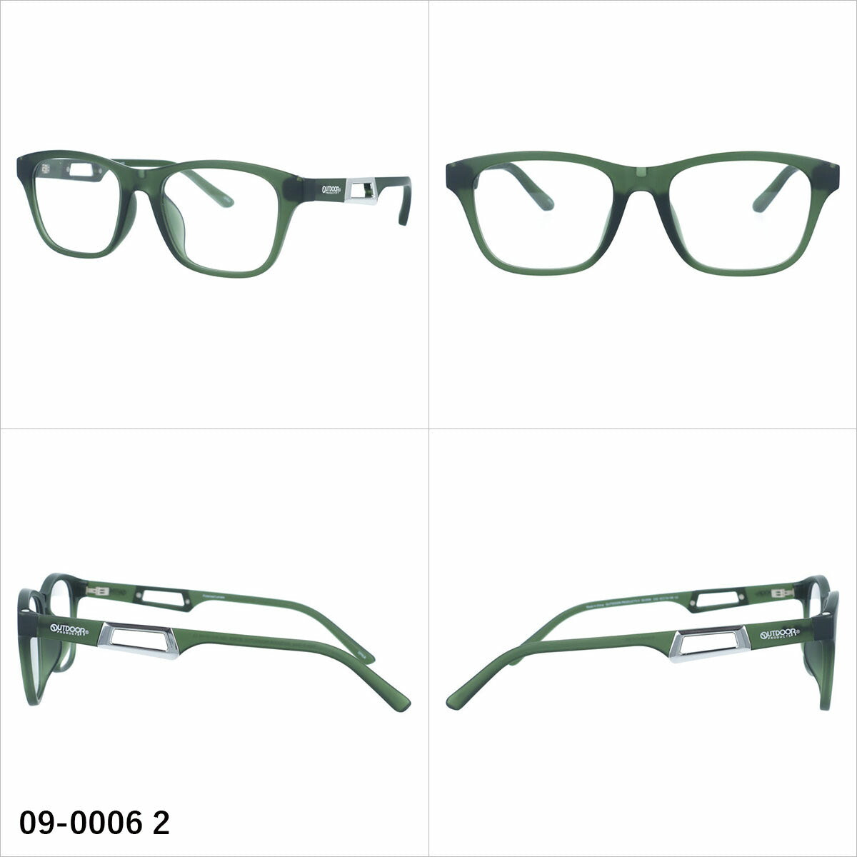 アウトドア メガネフレーム クリップオンサングラス 偏光レンズ アジアンフィット OUTDOOR 09-0006 52サイズ 全3カラー ウェリントン型 マグネット式でワンタッチ着脱 メンズライク ユニセックス メンズ レディース