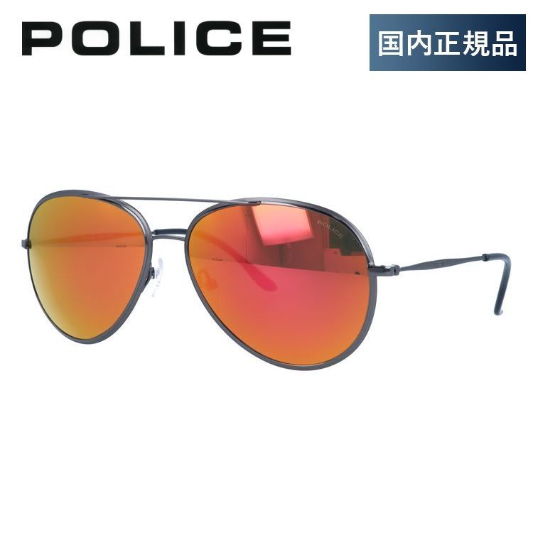 【国内正規品】ポリス サングラス ミラーレンズ POLICE S8299M 584C 58サイズ ティアドロップ ユニセックス メンズ レディース イタリア製 ネイマール モデル