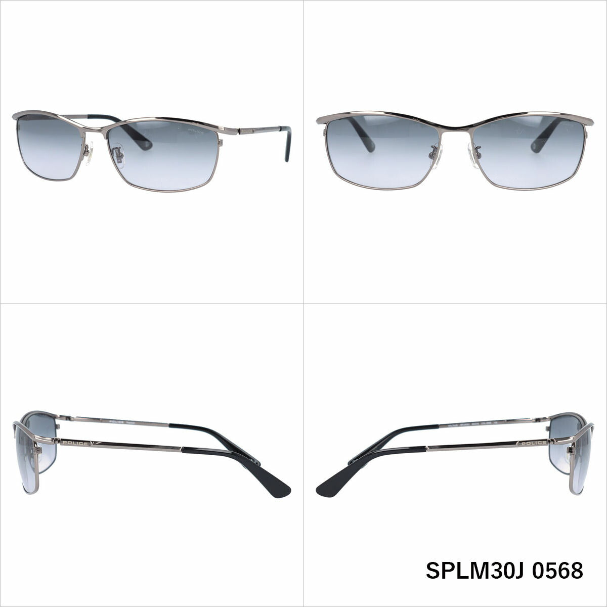 【国内正規品】ポリス サングラス ボルテージ ミラーレンズ アジアンフィット POLICE VOLTAGE SPLM30J 60サイズ スクエア型 ユニセックス メンズ レディース