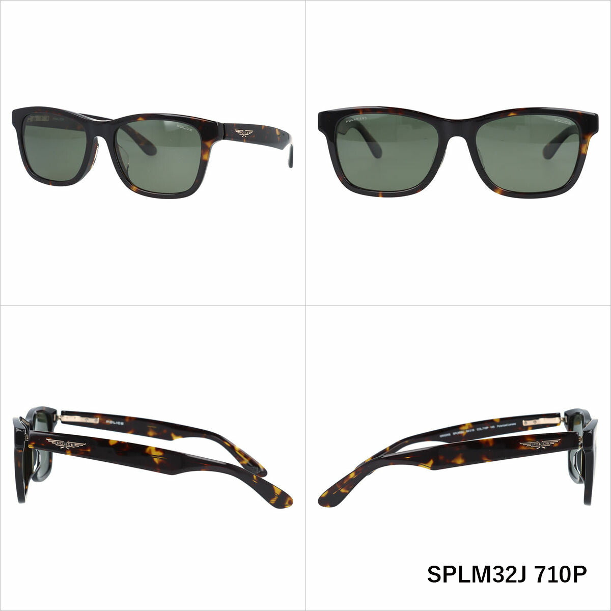 【国内正規品】ポリス サングラス オリジンズ 偏光サングラス ミラーレンズ アジアンフィット POLICE ORIGINS SPLM32J 54サイズ ウェリントン型 ユニセックス メンズ レディース βチタン製板バネ丁番
