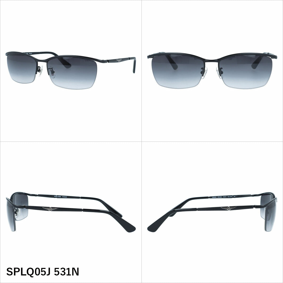 ポリス サングラス アジアンフィット（フルフィット） 調整可能ノーズパッド（クリングス） POLICE SPLQ05J 59サイズ 全3カラー スクエア型 ユニセックス メンズ レディース