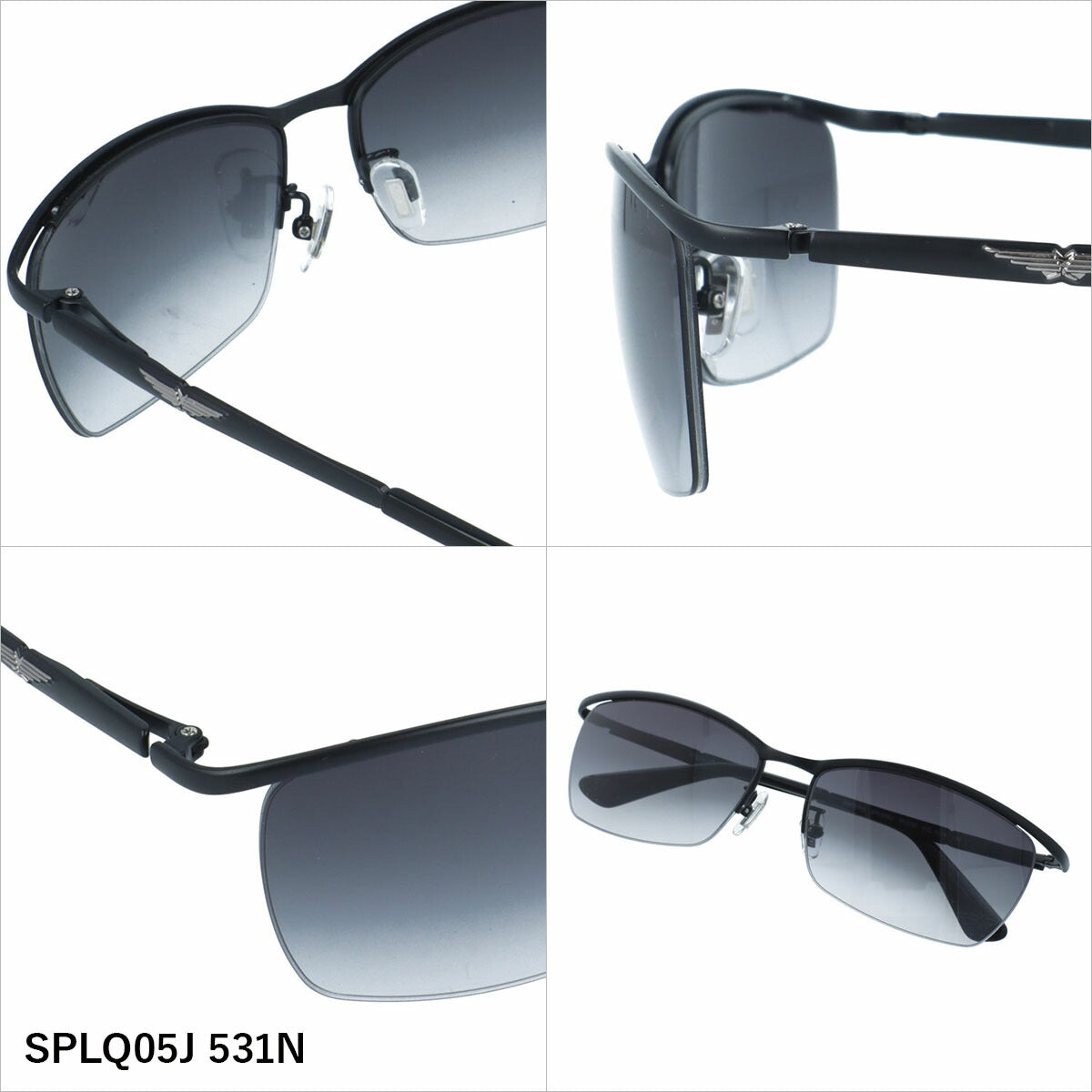 ポリス サングラス アジアンフィット（フルフィット） 調整可能ノーズパッド（クリングス） POLICE SPLQ05J 59サイズ 全3カラー スクエア型 ユニセックス メンズ レディース