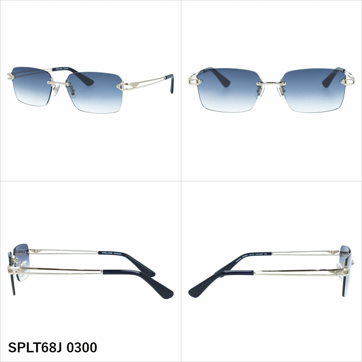 ポリス サングラス アジアンフィット（フルフィット） 調整可能ノーズパッド（クリングス） POLICE SPLT68J 56サイズ 全2カラー スクエア型 ユニセックス メンズ レディース