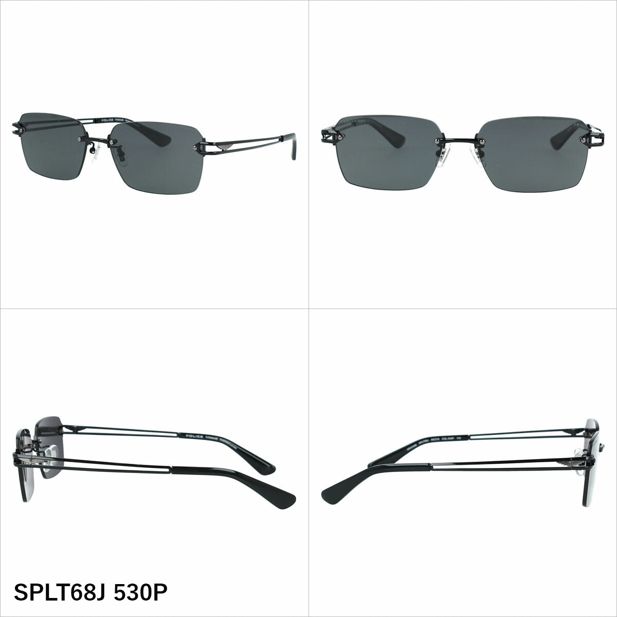 ポリス サングラス 偏光サングラス アジアンフィット（フルフィット） 調整可能ノーズパッド（クリングス） POLICE SPLT68J 56サイズ 全2カラー スクエア型 ポラライズド 反射光を抑えて眩しさ軽減 くっきりコントラスト ユニセックス メンズ レディース