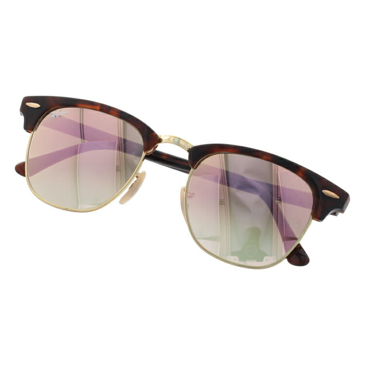 レイバン サングラス クラブマスター RB3016 990/7O 49 レギュラーフィット ブロー型 ミラー べっ甲 メンズ レディース ドライブ 運転 アウトドア ブランドサングラス 紫外線 花粉対策 CLUBMASTER Ray-Ban