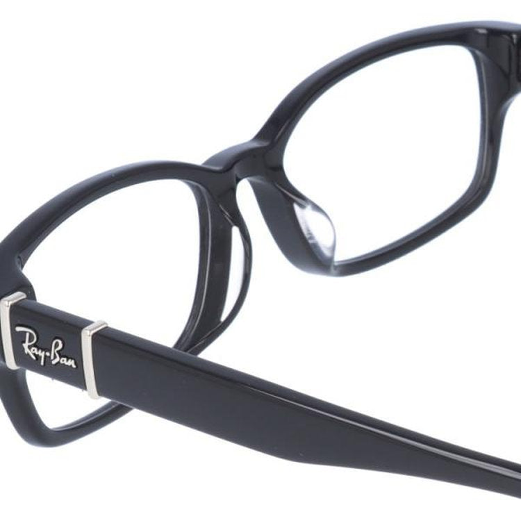 【訳あり・店頭展示品/外箱なし】 レイバン メガネフレーム 伊達メガネ アジアンフィット Ray-Ban RX5198 2000 53サイズ スクエア型 ローブリッジフィット アウトレット品 ユニセックス メンズ レディース