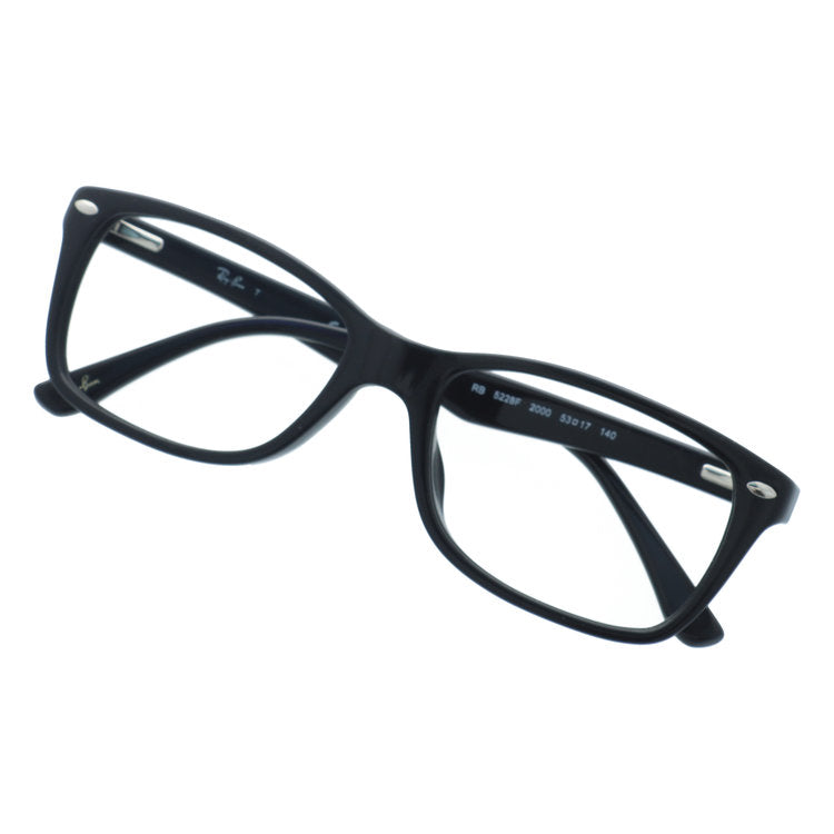 訳あり・フレームのみ レイバン メガネフレーム フルフィット（アジアンフィット） Ray-Ban RX5228F 2000 53サイズ スクエア型 クロブチ 黒縁 アウトレット品 ユニセックス メンズ レディース