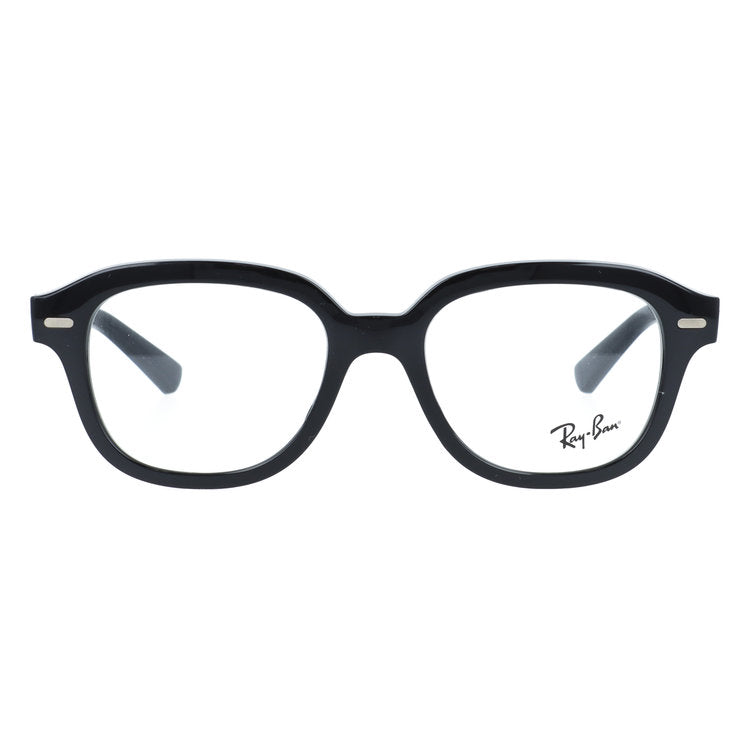 【訳あり・店頭展示品】レイバン メガネフレーム エリカ 伊達メガネ アジアンフィット Ray-Ban ERIK RX7215F（RB7215F） 2000 51サイズ スクエアウェリントン型 太縁メガネ 黒縁 クロブチ アウトレット品 ユニセックス メンズ レディース