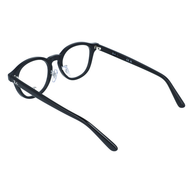 レイバン メガネフレーム 伊達メガネ アジアンフィット（フルフィット） 調整可能ノーズパッド（クリングス） Ray-Ban RX5443D 2000 49サイズ ボストン型 クロブチメガネ ユニセックス メンズ レディース